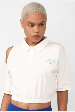 Reebok Women Pure Cotton Cl Varsity Crop T-Shirt