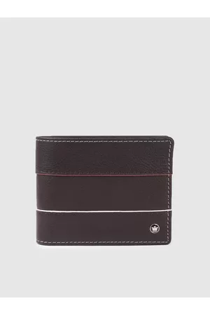 Louis Philippe Brown Leather Two Fold Wallet