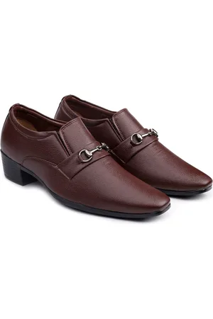BXXY Men Textured Pointed Toe Elevator Slip-On Formal Shoes