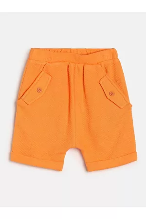 MINI KLUB Boys Self Design Mid Rise Pure Cotton Regular Shorts