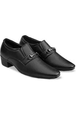 BXXY Men Textured Pointed Toe Elevator Slip-On Formal Shoes