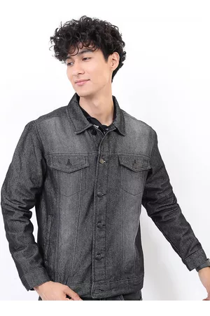Ketch Men Black Long Sleeves Denim Jacket
