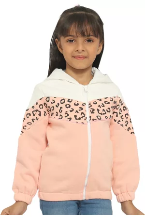 Nauti Nati Girls Animal Printed Polyester Hooded Sweatshirt