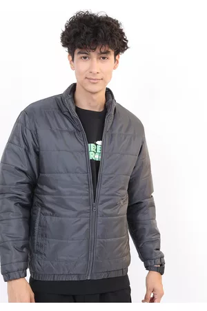 Ketch Men Grey Solid Puffer Jacket
