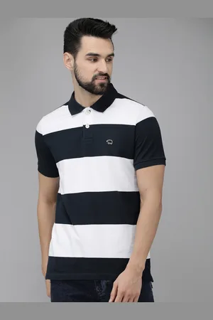 The Bear House Striped Polo Collar Slim Fit Cotton T-shirt