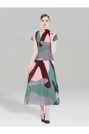 JC Collection Women Printed Top with Skirt Co-Ords