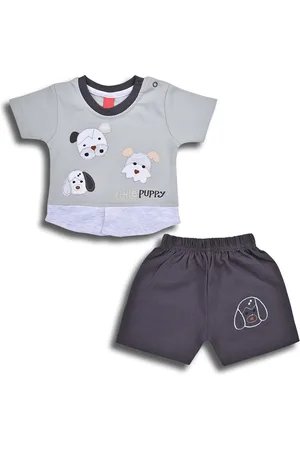 Wish Karo Infant Boys Printed Round Neck Short Sleeves T-shirt with Shorts Clothing Set