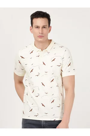 Lee Men Printed Polo Collar Cotton T-shirt