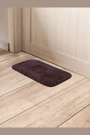 BLACK GOLD Black Pack of 2 gold Brown Cotton Anti Slip Heavy Duty Entrance Rug Shoes Scraper Doormat