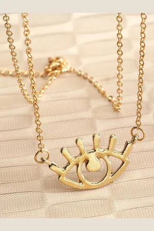 karatcart Gold-Plated Evil Eye Pendant With Chain
