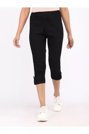 AngelFab Women High Rise Cotton Capris