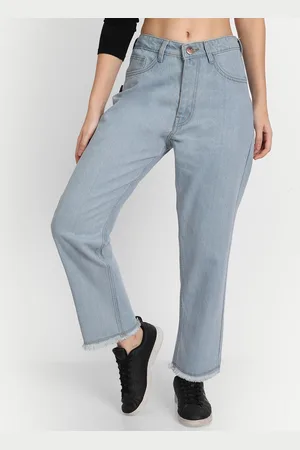 AngelFab Women Jean Straight Fit High-Rise Cotton Jeans