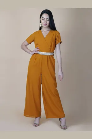 RAASSIO V-Neck Basic Jumpsuit With Belt