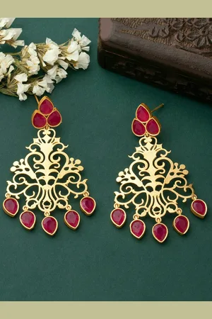 Alamod Gold-Plated Contemporary Drop Earrings