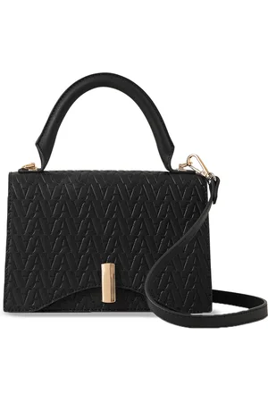 Accessorize London Women Faux Leather Small Logo Handheld Satchel Sling Bag