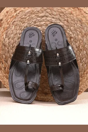 House of Pataudi Men Synthetic Leather Slip-On Sandals