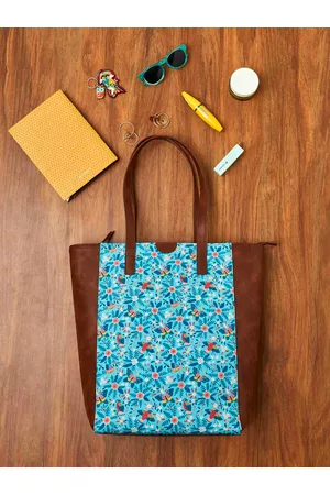 TEAL Women Floral Printed Tote Bag