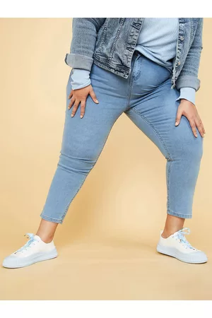 Max Collection Women Plus Size Blue Slim Fit Jeans