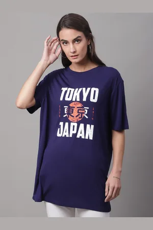 DOOR74 Typography Printed Cotton Longline T-shirt