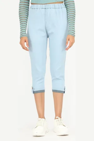 AngelFab Women High Rise Cotton Capris