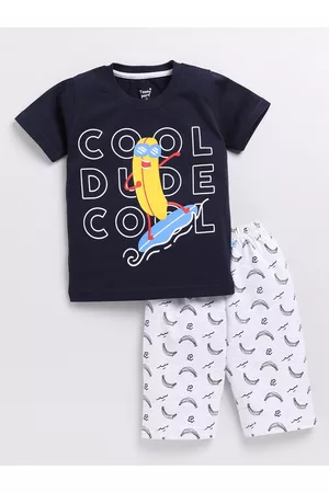 Toonyport Boys Printed Pure Cotton T-shirt with Shorts