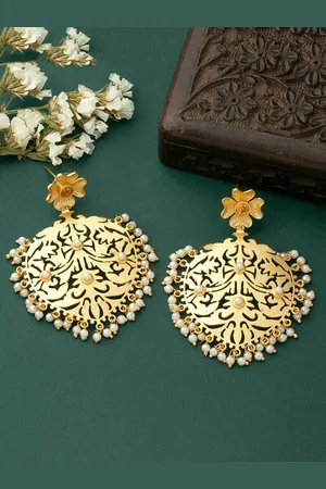 Alamod Gold-Plated Contemporary Drop Earrings
