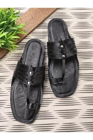 House of Pataudi Men Synthetic Leather Slip-On Sandals