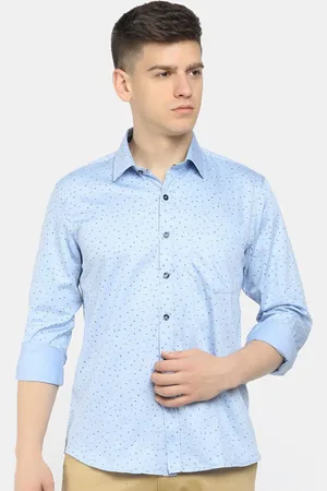 V-Mart Men Blue Printed Formal Shirt