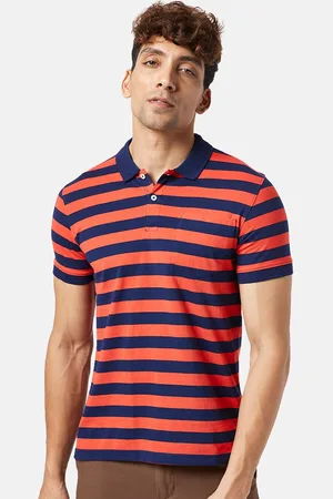 Pantaloons Striped Polo Collar Slim Fit T-shirt