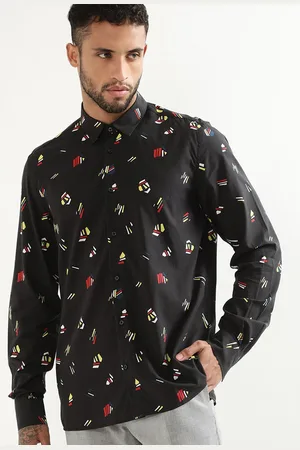 Antony Morato Printed Spread Collar Cotton Casual Shirt