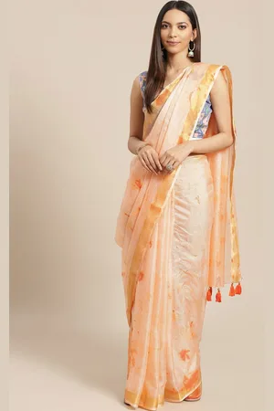 Jaipur Tie and Dye Zari Art Silk Kota Saree With Tassel