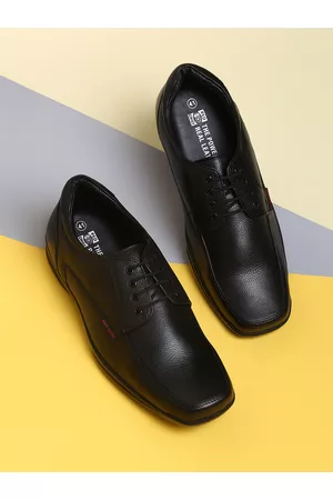 Red Chief Men Black Leather Semiformal Derbys