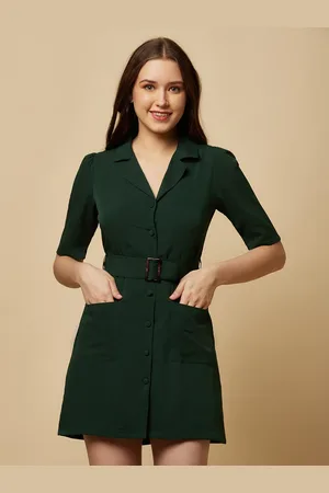 RAASSIO Belted Shirt Mini Dress With Belt