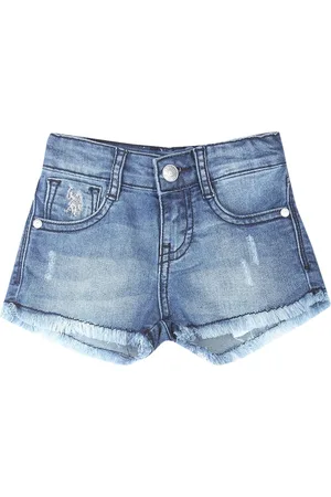 Ralph Lauren Girls Washed Mid-Rise Denim Shorts