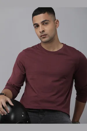 Roadster The Lifestyle Co. Men Pure Cotton Solid Long Sleeves T-shirt