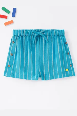 Ed-a-Mamma Girls Striped Mid-Rise Cotton Regular Fit Shorts
