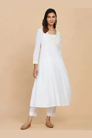 Fabindia Floral Embroidered Cotton Kurta