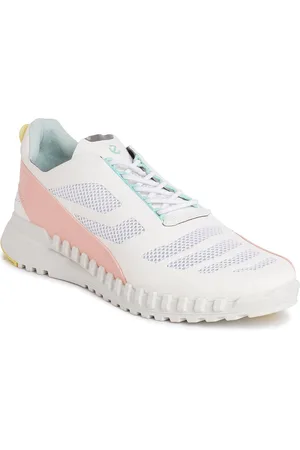 Ecco Womens Athleisure White Leather Regular Sneakers