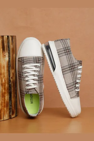 MUTAQINOTI Men Checked Lightweight Sneakers