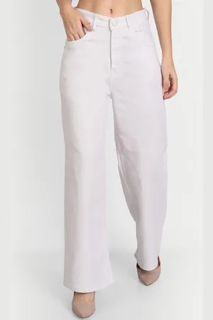 AngelFab Women Jean Wide Leg High-Rise Cotton Jeans