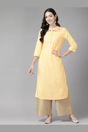 Cayman Floral Embroidered Thread Work Pure Cotton Kurta