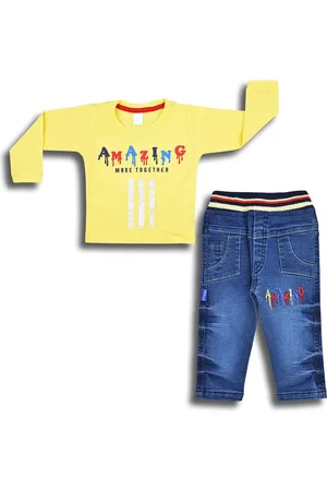 Wish Karo Boys Printed Long Sleeves T-shirt With Trousers