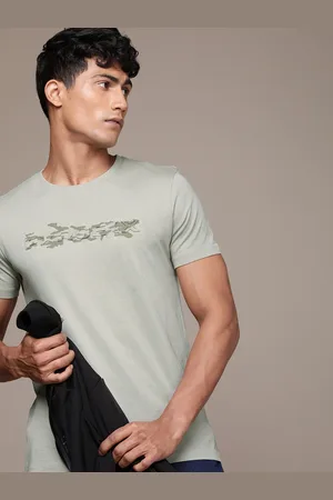 FORCE IX Men Brand Logo Embossed Pure Cotton T-shirt With Camouflage Detail