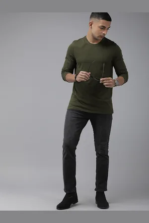 Roadster The Lifestyle Co. Men Pure Cotton Solid Long Sleeves T-shirt