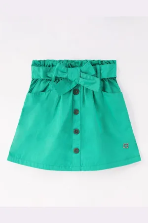 Ed-a-Mamma Girls Above Knee Pure Cotton A-Line Skirt