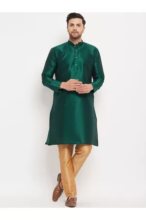 Vera Mont Women Ethnic Waistcoats - Mandarin Collar Silk Blend Kurta With Trousers