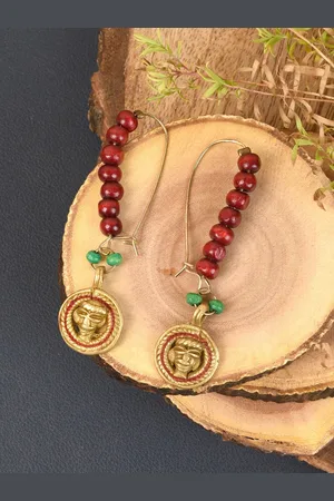 Aakriti Art Creations Gold-Plated Quirky Drop Earrings
