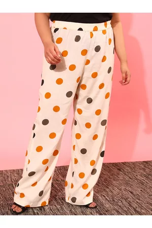 CURVY STREET Women Printed Loose Fit Bootcut Trousers