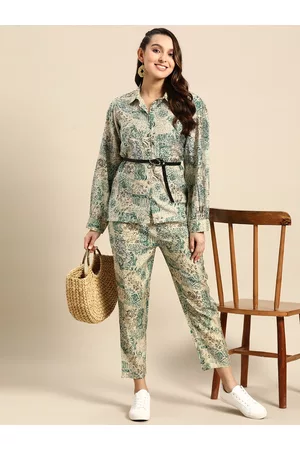 Sangria Printed Top with Trousers
