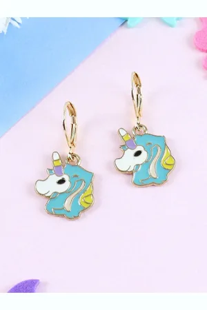asthetika Gold Plated Unicorn Drop Earrings